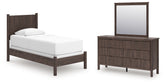 Hoover Furniture Outlet - Ashley Furniture - Pamytta Twin Panel Bed, Dresser and Mirror - Twin Panel Bed, Dresser and Mirror - PCB2614B15
