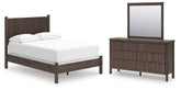 Hoover Furniture Outlet - Ashley Furniture - Pamytta Full Pane Bed, Dresser and Mirror - Full Pane Bed, Dresser and Mirror - PCB2614B17