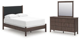 Hoover Furniture Outlet - Ashley Furniture - Pamytta Full Upholstered Panel Bed, Dresser and Mirror - Full Upholstered Panel Bed, Dresser and Mirror - PCB2614B23