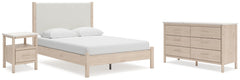 Hoover Furniture Outlet - Ashley Furniture - Cadmori Queen Upholstered Panel Bed, Dresser and Nightstand - Queen Upholstered Panel Bed, Dresser and Nightstand - B2615B10