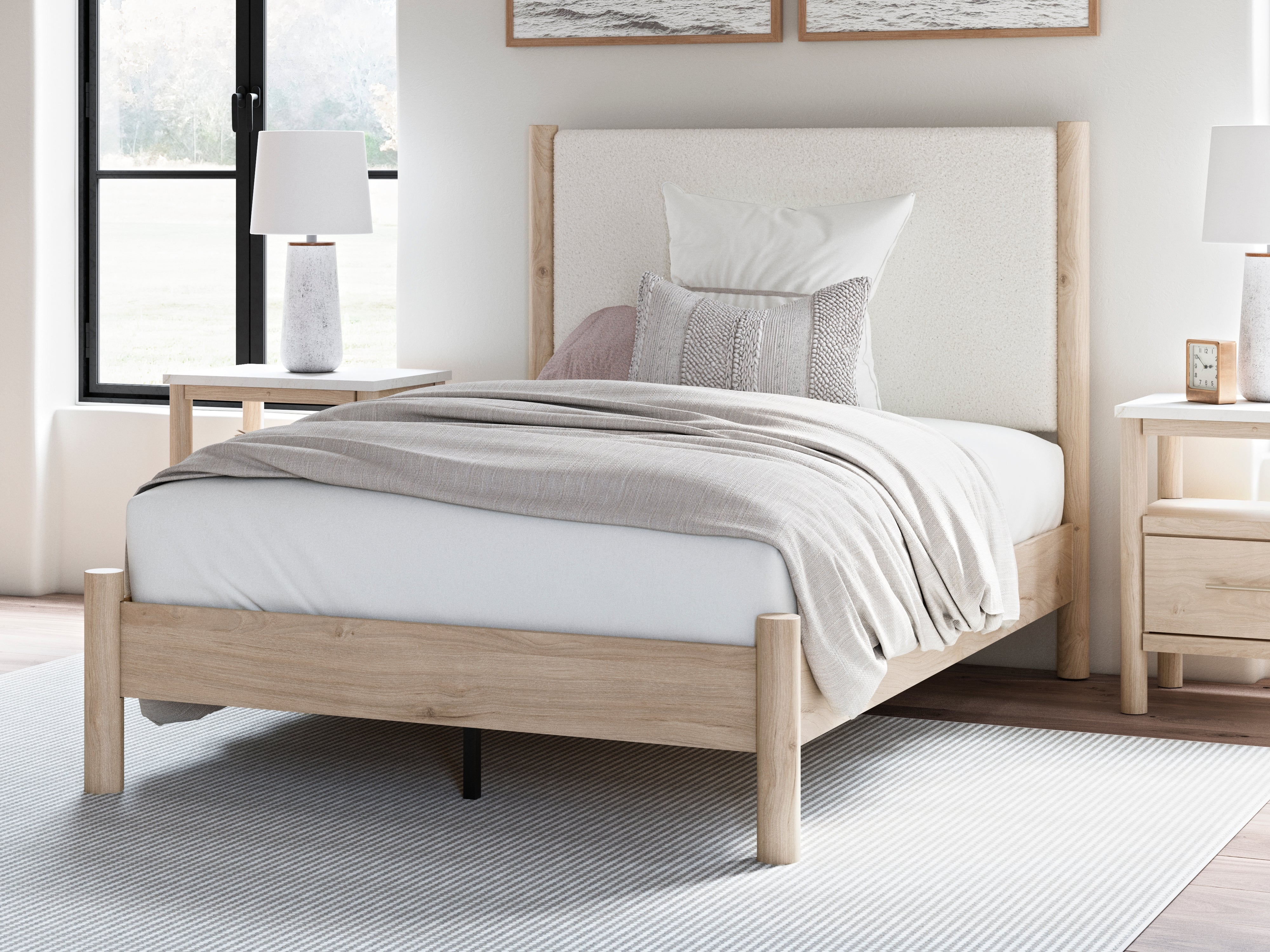 Hoover Furniture Outlet - Ashley Furniture - Cadmori Full Upholstered Panel Bed - Full Upholstered Panel Bed - B2615B8