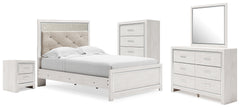 Hoover Furniture Outlet - Ashley Furniture - Altyra Full Upholstered Panel Bed, Dresser, Mirror, Chest and Nightstand - Full Upholstered Panel Bed, Dresser, Mirror, Chest and Nightstand - B2640B78