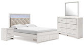 Hoover Furniture Outlet - Ashley Furniture - Altyra Queen Panel Storage Bed with Mirrored Dresser and Nightstand - Queen Panel Storage Bed with Mirrored Dresser and Nightstand - B2640B31