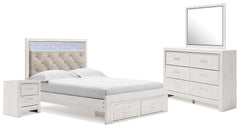 Hoover Furniture Outlet - Ashley Furniture - Altyra Queen Panel Storage Bed with Mirrored Dresser and Nightstand - Queen Panel Storage Bed with Mirrored Dresser and Nightstand - B2640B31