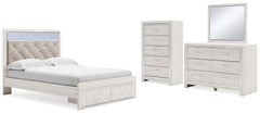 Hoover Furniture Outlet - Ashley Furniture - Altyra Queen Panel Storage Bed, Dresser, Mirror and Chest - Queen Panel Storage Bed, Dresser, Mirror and Chest - B2640B52