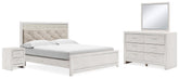 Hoover Furniture Outlet - Ashley Furniture - Altyra King Upholstered Panel Bed, Dresser, Mirror, and Nightstand - King Upholstered Panel Bed, Dresser, Mirror, and Nightstand - B2640B34