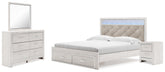 Hoover Furniture Outlet - Ashley Furniture - Altyra King Upholstered Panel Storage Bed, Dresser, Mirror and Nightstand - King Upholstered Panel Storage Bed, Dresser, Mirror and Nightstand - B2640B32