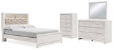 Hoover Furniture Outlet - Ashley Furniture - Altyra Queen Bookcase Panel Bed, Dresser, Mirror and Chest - Queen Bookcase Panel Bed, Dresser, Mirror and Chest - B2640B43