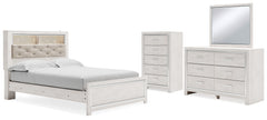 Hoover Furniture Outlet - Ashley Furniture - Altyra Queen Bookcase Panel Bed, Dresser, Mirror and Chest - Queen Bookcase Panel Bed, Dresser, Mirror and Chest - B2640B43