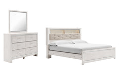 Hoover Furniture Outlet - Ashley Furniture - Altyra King Panel Bookcase Bed, Dresser and Mirror - King Panel Bookcase Bed, Dresser and Mirror - B2640B58