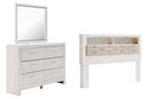 Hoover Furniture Outlet - Ashley Furniture - Altyra King Bookcase Headboard, Dresser and Mirror - King Bookcase Headboard, Dresser and Mirror - B2640B56