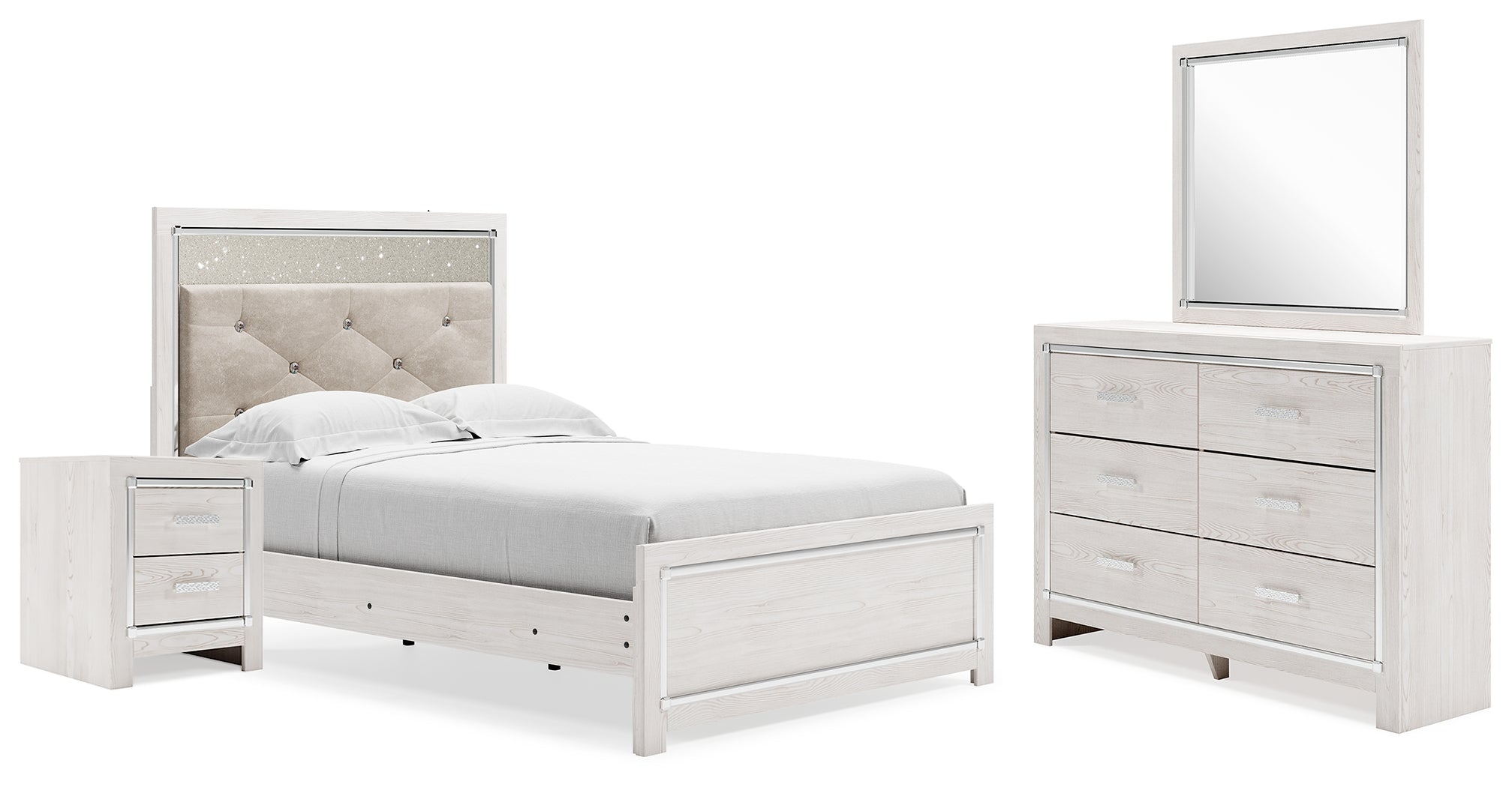 Hoover Furniture Outlet - Ashley Furniture - Altyra Full Panel Bed, Dresser, Mirror and Nightstand - Full Panel Bed, Dresser, Mirror and Nightstand - B2640B41