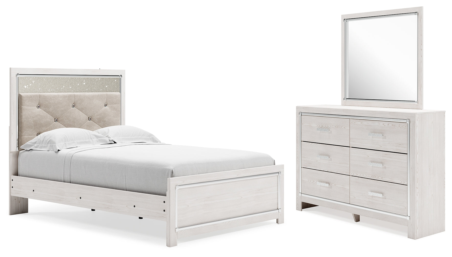 Hoover Furniture Outlet - Ashley Furniture - Altyra Full Panel Bed, Dresser and Mirror - Full Panel Bed, Dresser and Mirror - B2640B9
