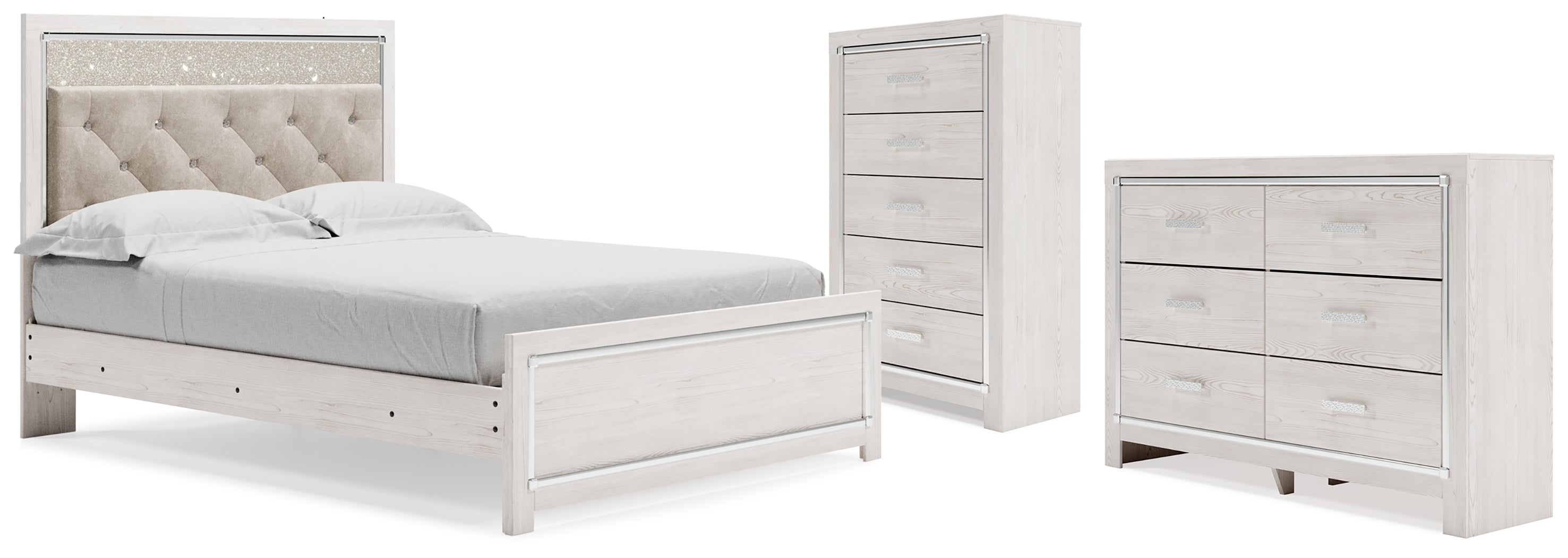 Hoover Furniture Outlet - Ashley Furniture - Altyra Queen Panel Bed, Dresser and Chest - Queen Panel Bed, Dresser and Chest - B2640B73