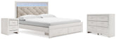 Hoover Furniture Outlet - Ashley Furniture - Altyra King Storage Bed, Dresser and Nightstand - King Storage Bed, Dresser and Nightstand - B2640B66