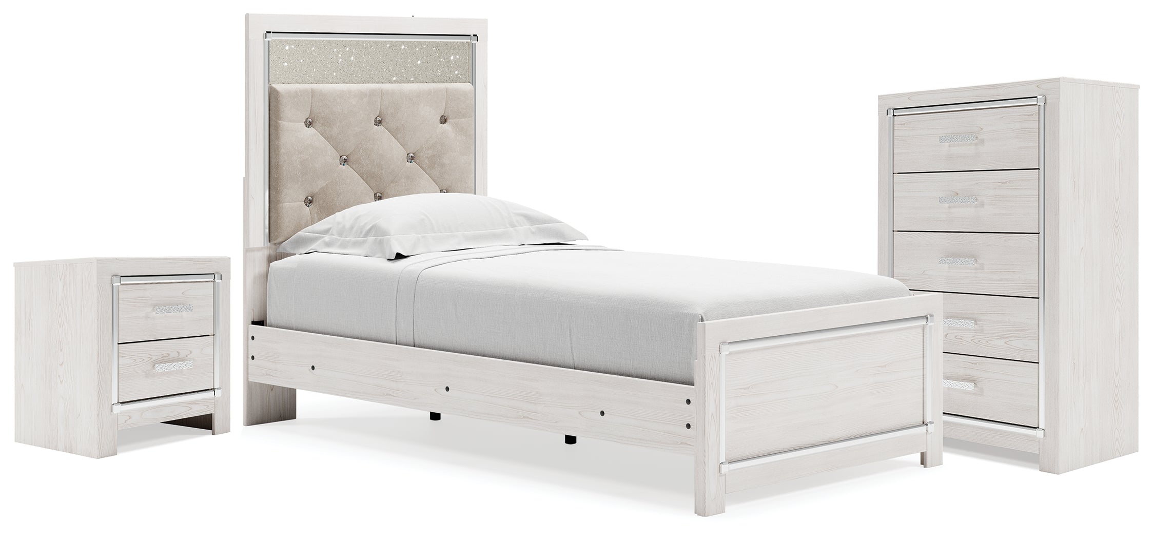 Hoover Furniture Outlet - Ashley Furniture - Altyra Twin Panel Bed, Chest and Nightstand - Twin Panel Bed, Chest and Nightstand - B2640B60