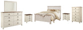 Hoover Furniture Outlet - Ashley Furniture - Willowton Queen Panel Bed, Dresser, Mirror, Chest and 2 Nightstands - Queen Panel Bed, Dresser, Mirror, Chest and 2 Nightstands - B267B34
