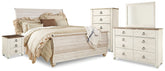 Hoover Furniture Outlet - Ashley Furniture - Willowton King Sleigh Bed, Dresser, Mirror, Chest and Nightstand - King Sleigh Bed, Dresser, Mirror, Chest and Nightstand - B267B61