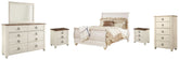 Hoover Furniture Outlet - Ashley Furniture - Willowton Queen Sleigh Bed, Dresser, Mirror, Chest and 2 Nightstands - Queen Sleigh Bed, Dresser, Mirror, Chest and 2 Nightstands - B267B56