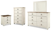 Hoover Furniture Outlet - Ashley Furniture - Willowton Dresser, Mirror, Chest and Nightstand - Dresser, Mirror, Chest and Nightstand - B267B76