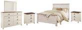 Hoover Furniture Outlet - Ashley Furniture - Willowton Queen Panel Bed, Dresser, Mirror and 2 Nightstands - Queen Panel Bed, Dresser, Mirror and 2 Nightstands - B267B35
