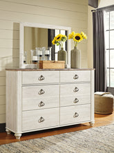 Hoover Furniture Outlet - Ashley Furniture - Willowton Dresser and Mirror - Dresser and Mirror - B267B1