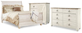Hoover Furniture Outlet - Ashley Furniture - Willowton Queen Sleigh Bed, Dresser and Chest - Queen Sleigh Bed, Dresser and Chest - B267B63