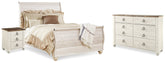Hoover Furniture Outlet - Ashley Furniture - Willowton Queen Sleigh Bed, Dresser and Nightstand - Queen Sleigh Bed, Dresser and Nightstand - B267B59