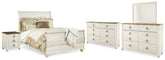 Hoover Furniture Outlet - Ashley Furniture - Willowton Queen Bed, Dresser, Mirror and Chest - Queen Bed, Dresser, Mirror and Chest - B267B58