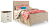Hoover Furniture Outlet - Ashley Furniture - Willowton Full Panel Bed with Storage and Nightstand - Full Panel Bed with Storage and Nightstand - B267B66