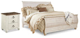 Hoover Furniture Outlet - Ashley Furniture - Willowton King Sleigh Bed and Nightstand - King Sleigh Bed and Nightstand - B267B74