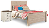 Hoover Furniture Outlet - Ashley Furniture - Willowton Full Panel Bed and Nightstand - Full Panel Bed and Nightstand - B267B41
