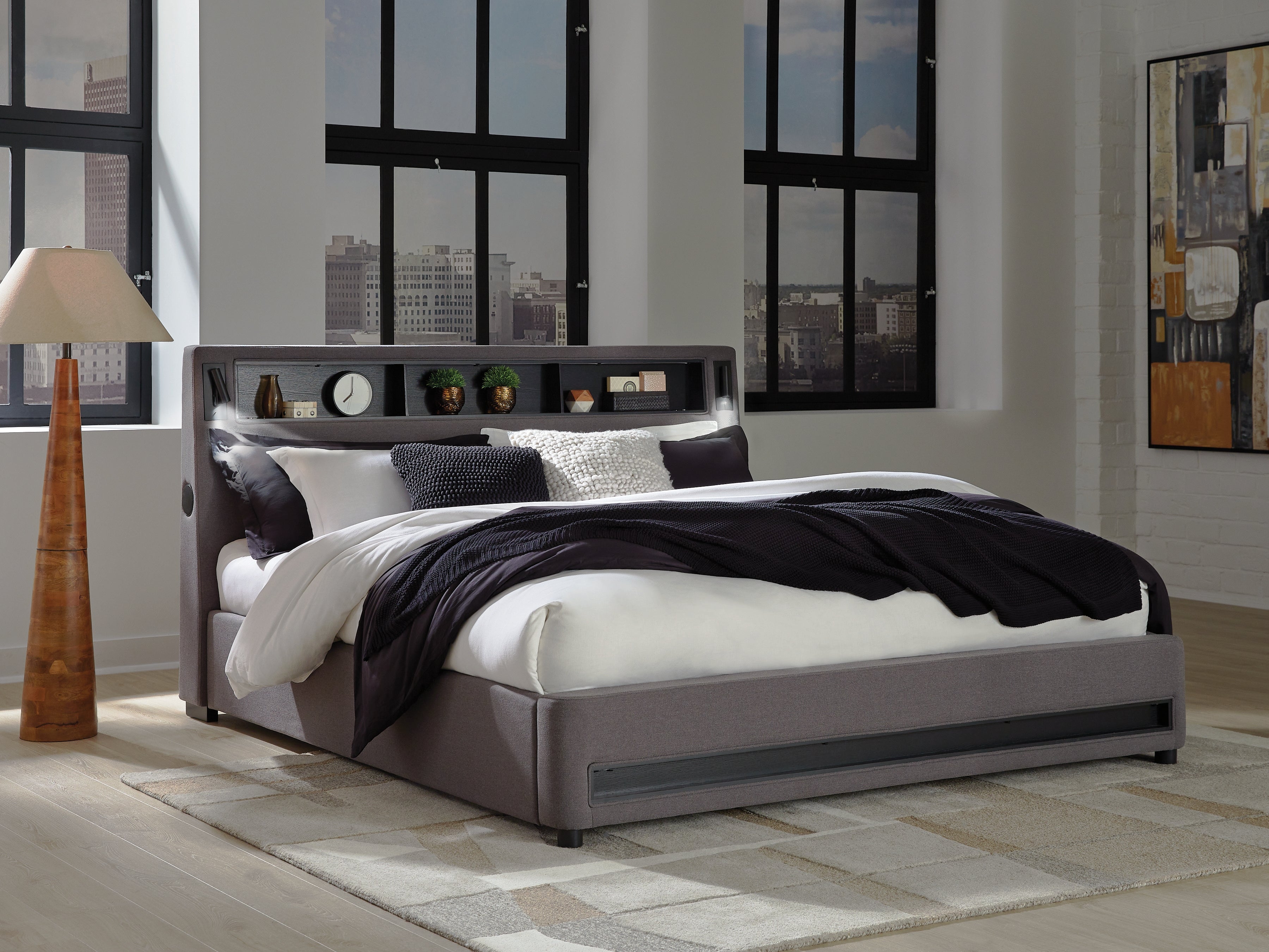 Hoover Furniture Outlet - Ashley Furniture - Verishaw King Upholstered Bed - King Upholstered Bed - PCB2721B21