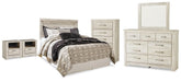 Hoover Furniture Outlet - Ashley Furniture - Bellaby Queen Panel Headboard, Dresser, Mirror, Chest and 2 Nightstands - Queen Panel Headboard, Dresser, Mirror, Chest and 2 Nightstands - B331B26