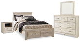 Hoover Furniture Outlet - Ashley Furniture - Bellaby Queen Panel Storage Bed, Dresser, Mirror and Nightstand - Queen Panel Storage Bed, Dresser, Mirror and Nightstand - B331B11