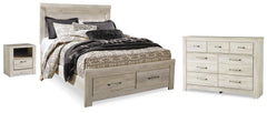 Bellaby Queen Panel Storage Bed, Dresser and Nightstand