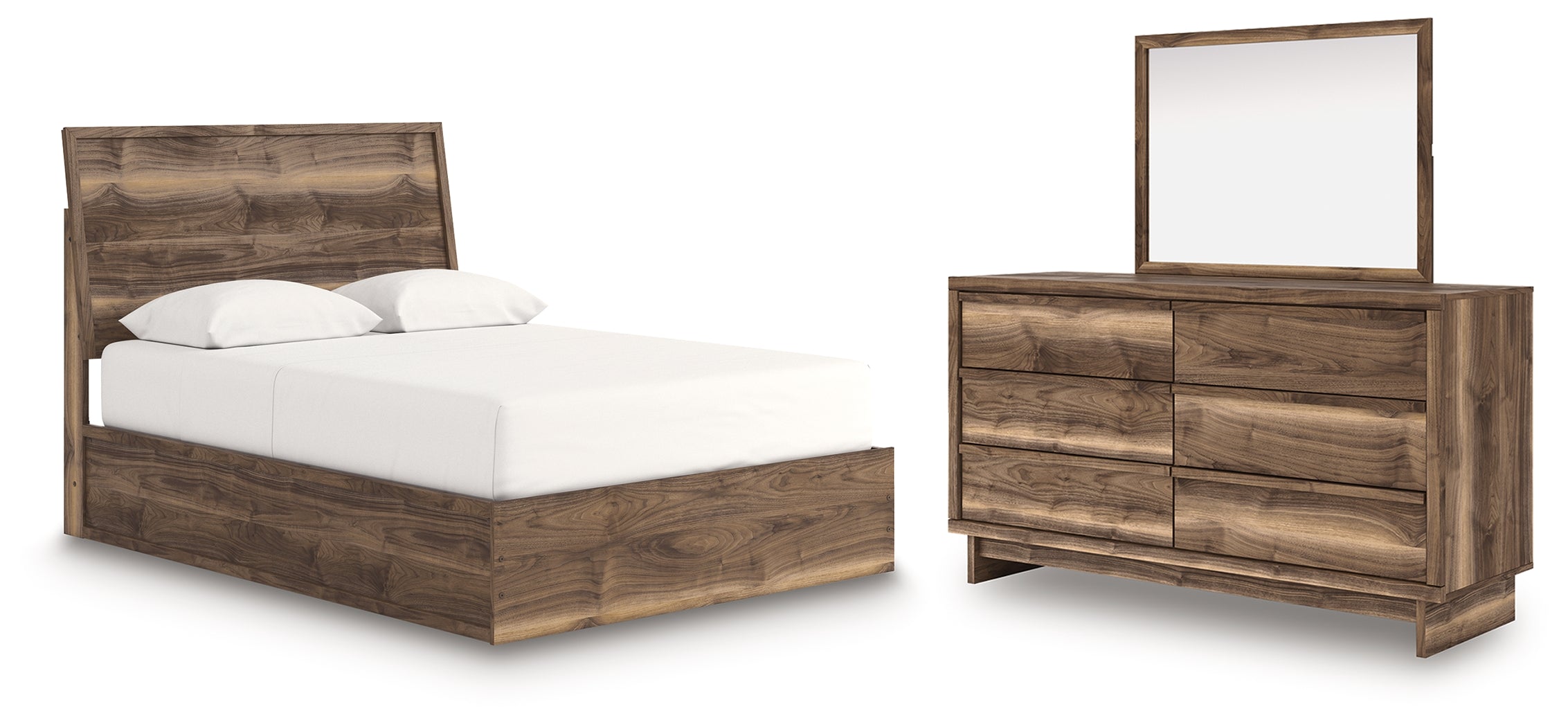 Hoover Furniture Outlet - Ashley Furniture - Chirason Queen Panel Bed, Dresser and Mirror - Queen Panel Bed, Dresser and Mirror - PCB3367B39