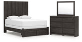 Hoover Furniture Outlet - Ashley Furniture - Fraluna Queen Panel Storage Bed, Dresser and Mirror - Queen Panel Storage Bed, Dresser and Mirror - PCB3370B5