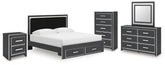 Hoover Furniture Outlet - Ashley Furniture - Zuraleus King Storage Bed, Dresser, Mirror, Chest and Nightstand - King Storage Bed, Dresser, Mirror, Chest and Nightstand - PCB3380B20