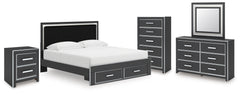 Hoover Furniture Outlet - Ashley Furniture - Zuraleus King Storage Bed, Dresser, Mirror, Chest and Nightstand - King Storage Bed, Dresser, Mirror, Chest and Nightstand - PCB3380B20