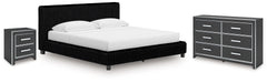 Hoover Furniture Outlet - Ashley Furniture - Zuraleus King Upholstered Bed, Dresser and Nightstand - King Upholstered Bed, Dresser and Nightstand - PCB3380B17