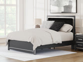 Hoover Furniture Outlet - Ashley Furniture - Zuraleus Queen Upholstered Panel Platform Bed - Queen Upholstered Platform Bed - PCB3380B2