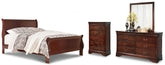 Hoover Furniture Outlet - Ashley Furniture - Alisdair Queen Sleigh Bed, Dresser, Mirror, and Chest - Queen Sleigh Bed, Dresser, Mirror, and Chest - B376B15