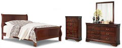 Hoover Furniture Outlet - Ashley Furniture - Alisdair Queen Sleigh Bed, Dresser, Mirror, and Chest - Queen Sleigh Bed, Dresser, Mirror, and Chest - B376B15