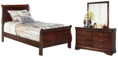 Hoover Furniture Outlet - Ashley Furniture - Alisdair Twin Sleigh Bed, Dresser and Mirror - Twin Sleigh Bed, Dresser and Mirror - B376B6