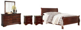 Hoover Furniture Outlet - Ashley Furniture - Alisdair Queen Sleigh Bed, Dresser, Mirror, Chest and 2 Nightstands - Queen Sleigh Bed, Dresser, Mirror, Chest and 2 Nightstands - B376B23