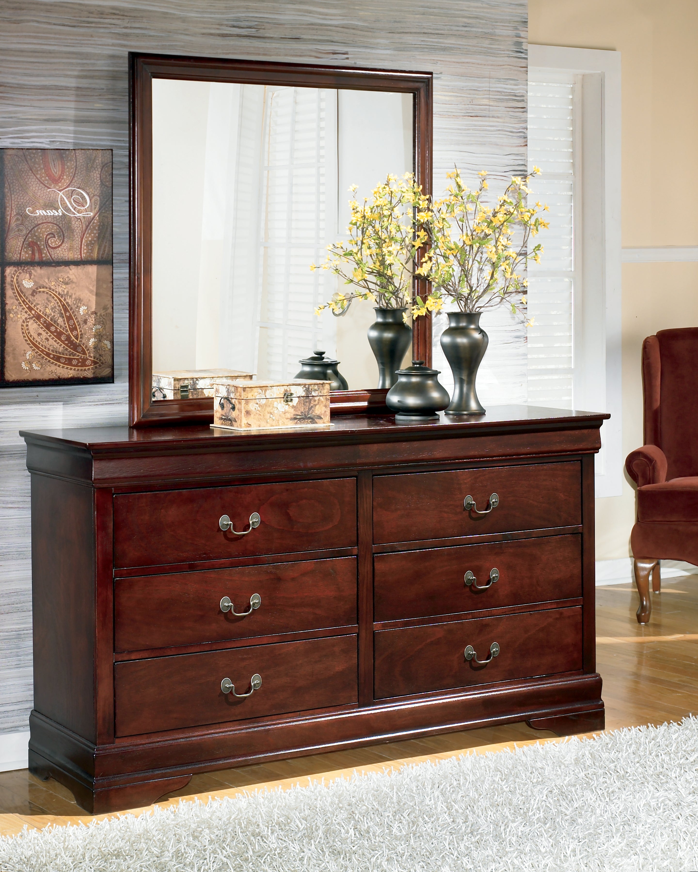 Hoover Furniture Outlet - Ashley Furniture - Alisdair Dresser and Mirror - Dresser and Mirror - B376B1
