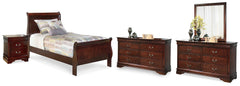 Hoover Furniture Outlet - Ashley Furniture - Alisdair Twin Sleigh Bed, 2 Dressers, Mirror and Nightstand - Twin Sleigh Bed, 2 Dressers, Mirror and Nightstand - B376B33