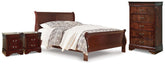 Hoover Furniture Outlet - Ashley Furniture - Alisdair Queen Sleigh Bed, Chest and 2 Nightstands - Queen Sleigh Bed, Chest and 2 Nightstands - B376B25