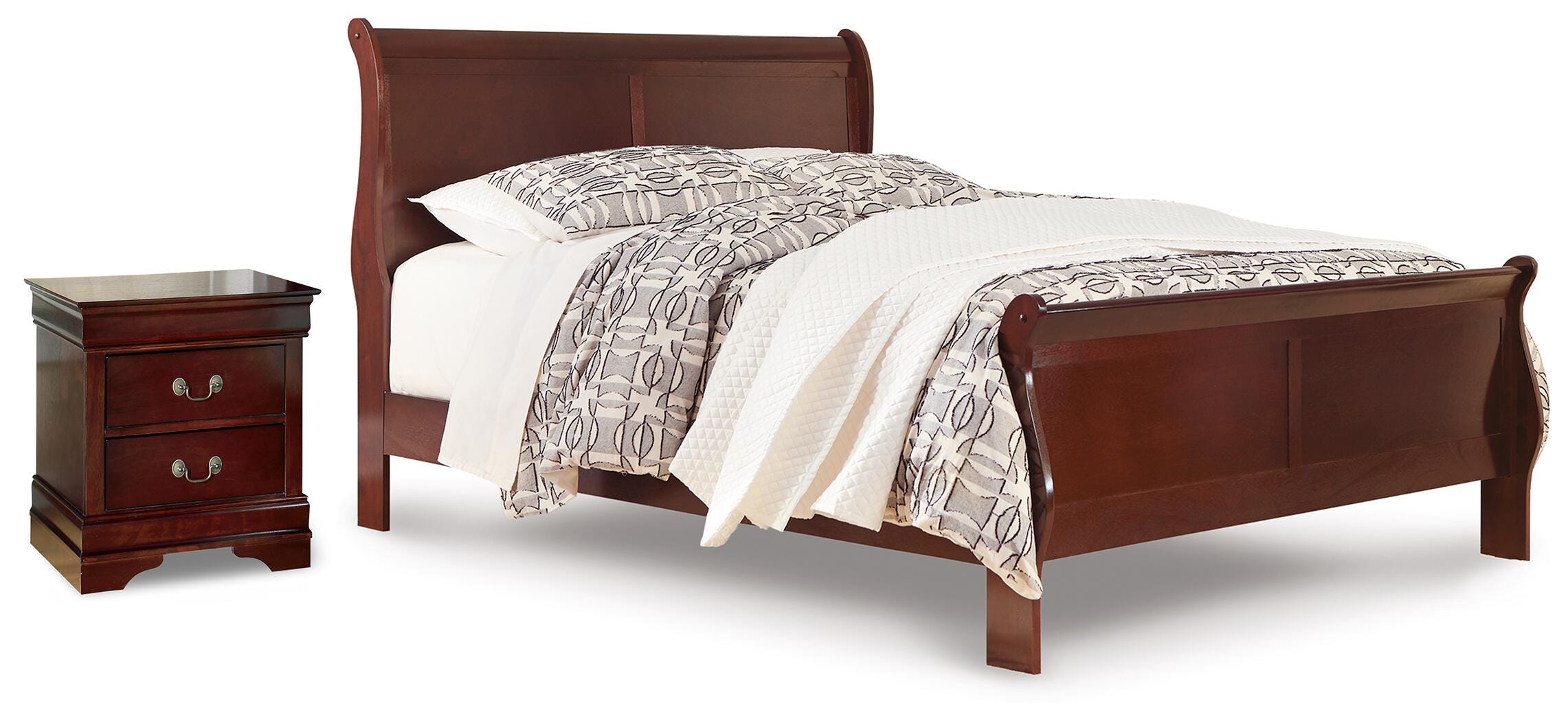 Hoover Furniture Outlet - Ashley Furniture - Alisdair Queen Sleigh Bed and Nightstand - Queen Sleigh Bed and Nightstand - B376B41
